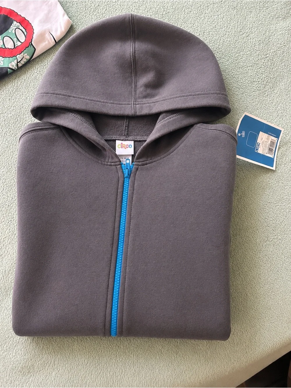 Circo Gray Hooded Jacket with Blue Zipper